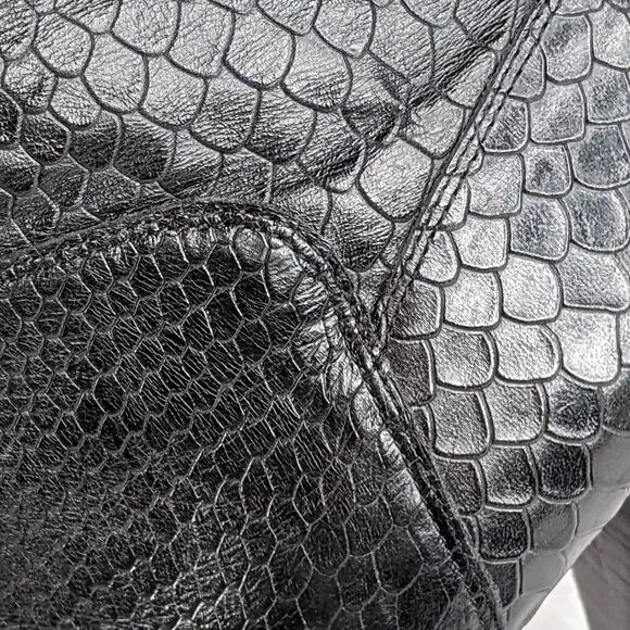 Cole Haan Nike Air Snakeskin Embossed Black Leather Boots with Stiletto Heels - Picture 7 of 10